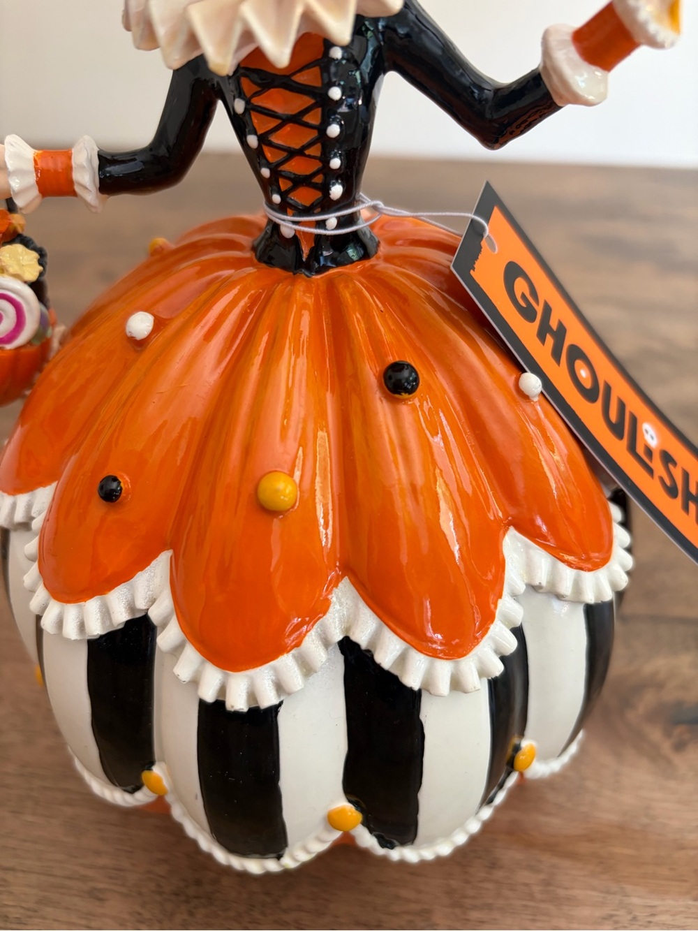 Mackenzie Childs Inspired Halloween Witch Girl Pumpkin NWT - Picture 7 of 10